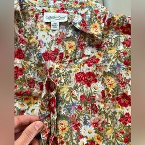 Floral Spring Button-Up Woman’s Shirt Coldwater Creek